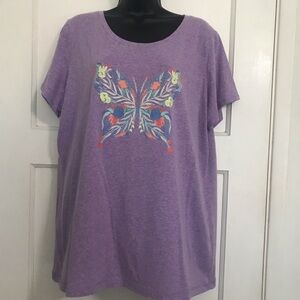 ✔️St John’s Bay Purple Butterfly Women Tee 🦋